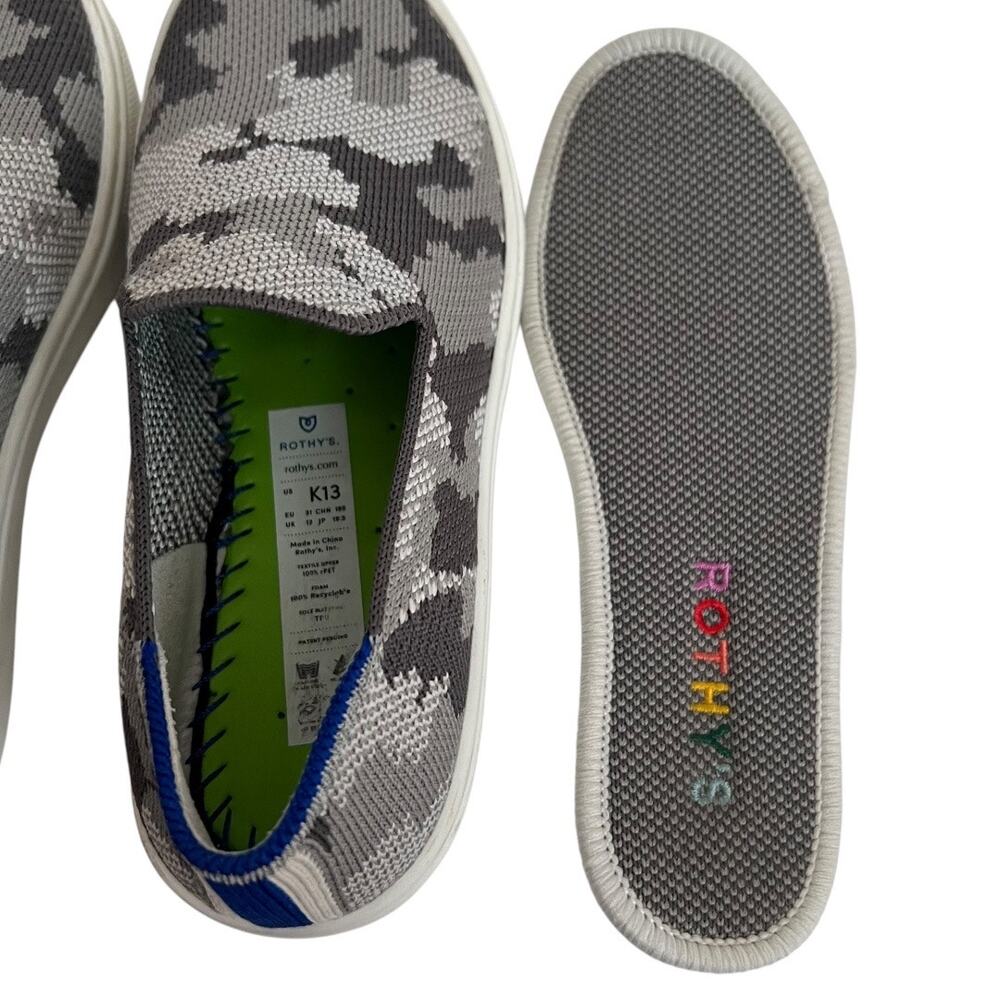 Rothy's Grey Camo Slip On Sneakers Size Kids 13 - Picture 9 of 10